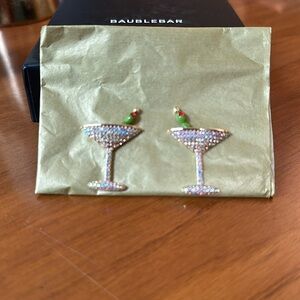 Martini Glass crystal earrings, 1.25”, sold by Baublebar